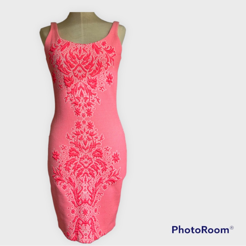 Amanda Uprichard Womens Knit Sleeveless Sheath Mini Dress Pink Medium